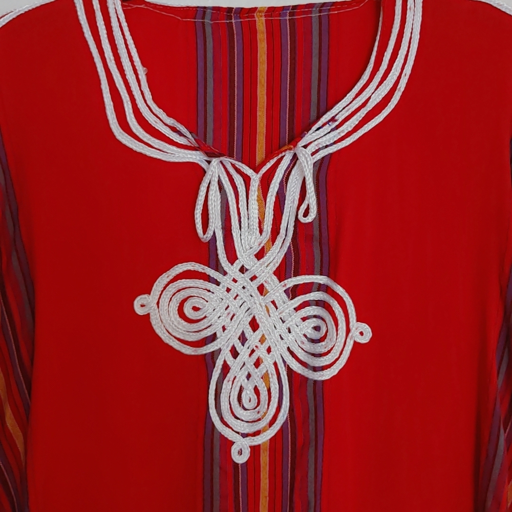 Red Tie Front Tunic Blouse